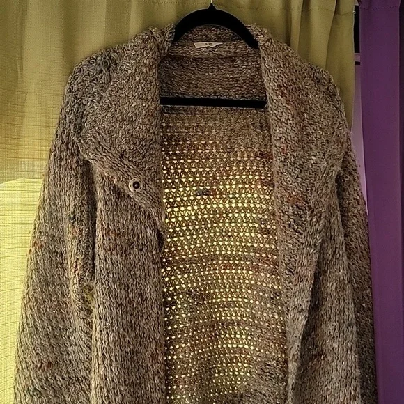 Extra Long Gray Knit Cardigan ROBE Duster Jacket By SOH Wool Alpaca Silk - Picture 2 of 12